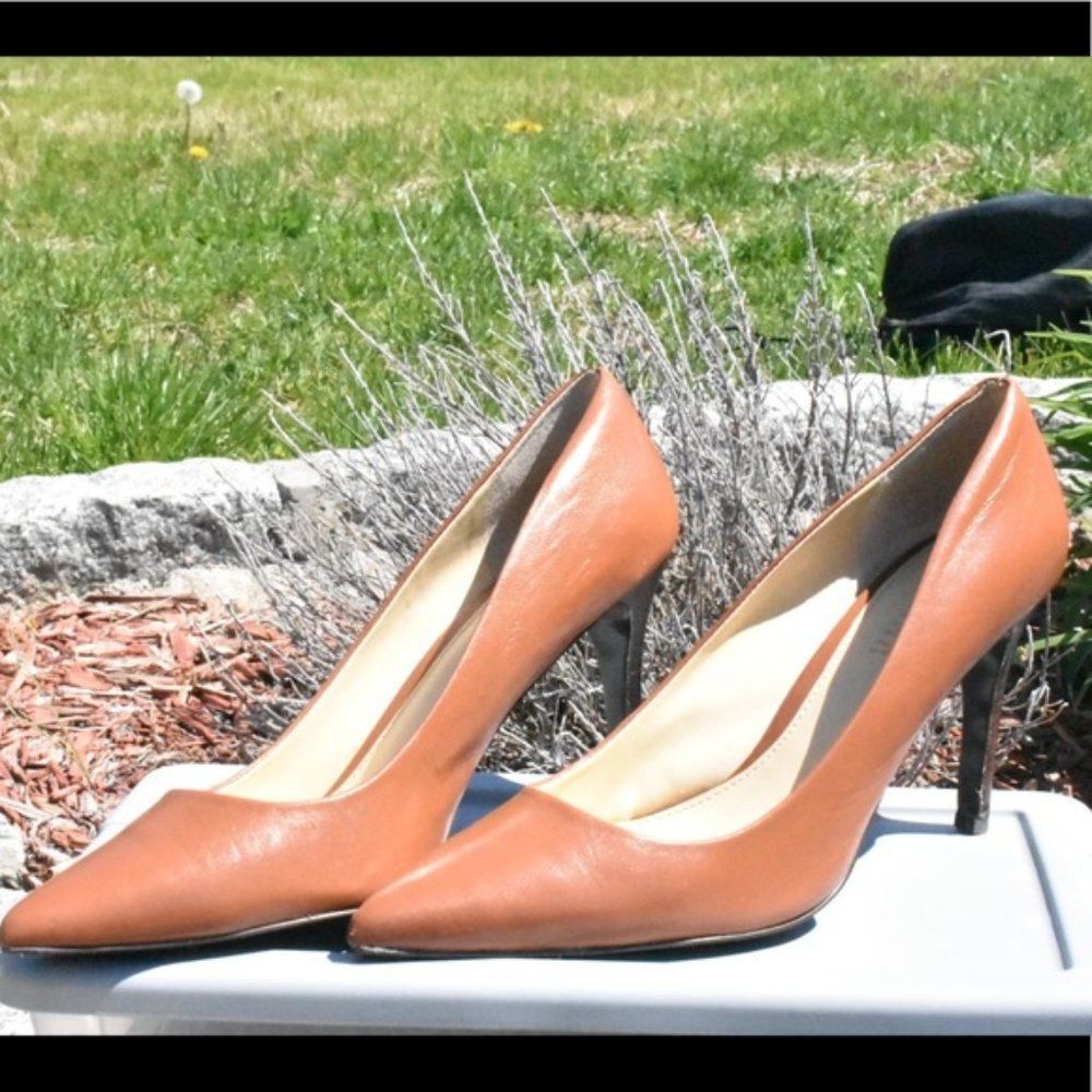 Ralph Lauren cognac leather women’s heels 9 1/2B